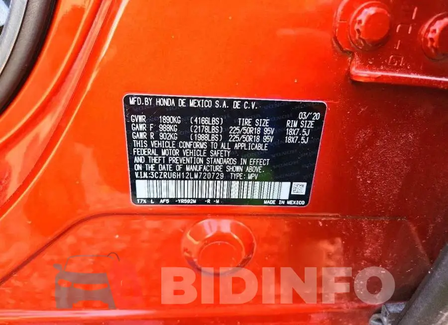 3CZRU6H12LM720729 Photo# 13