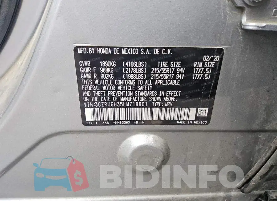3CZRU6H35LM718801 Photo# 12