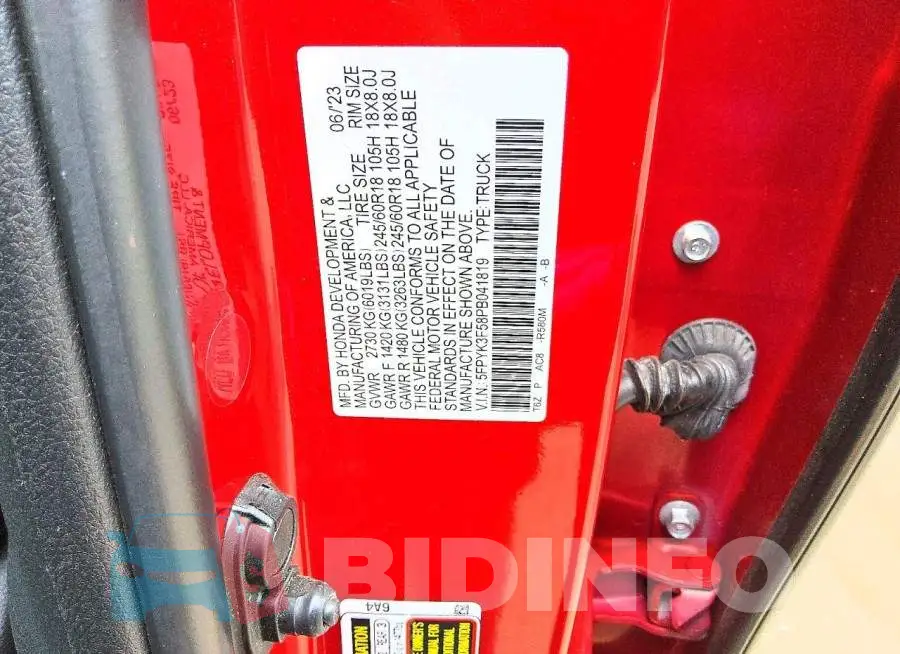 5FPYK3F58PB041819 Photo# 12