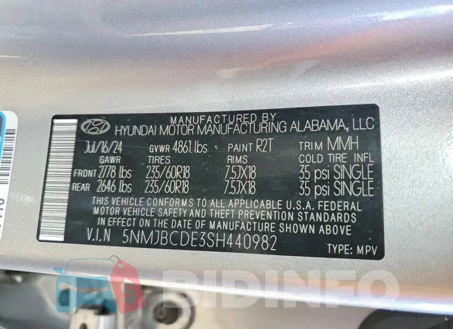 5NMJBCDE3SH440982 Photo# 13