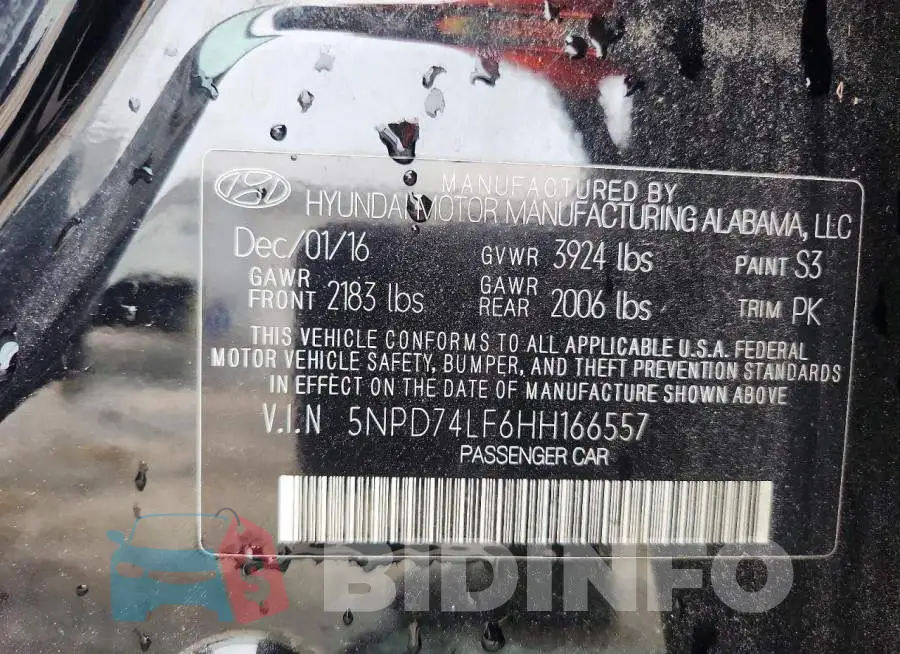 5NPD74LF6HH166557 Photo# 12