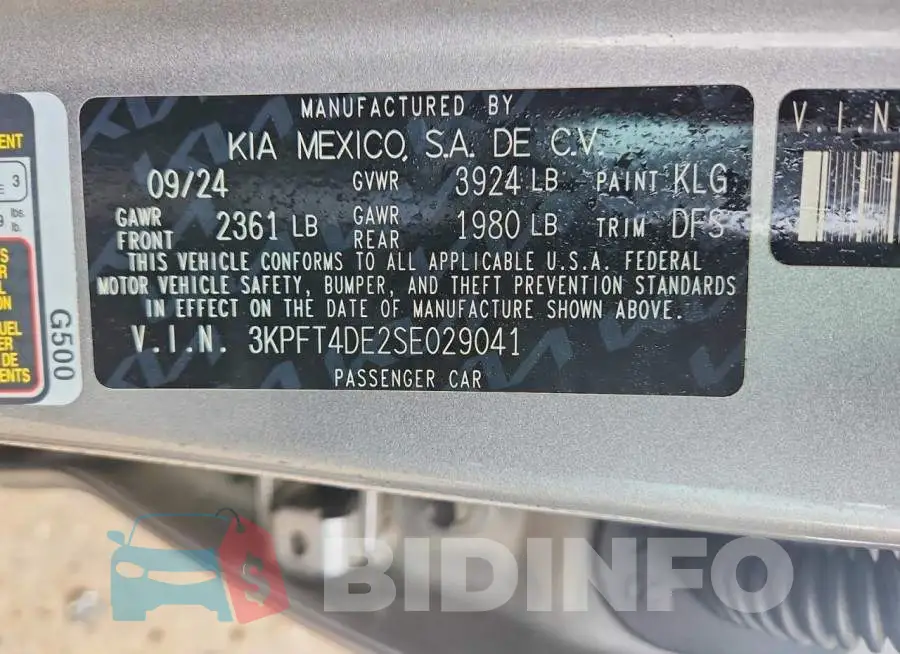 3KPFT4DE2SE029041 Photo# 12
