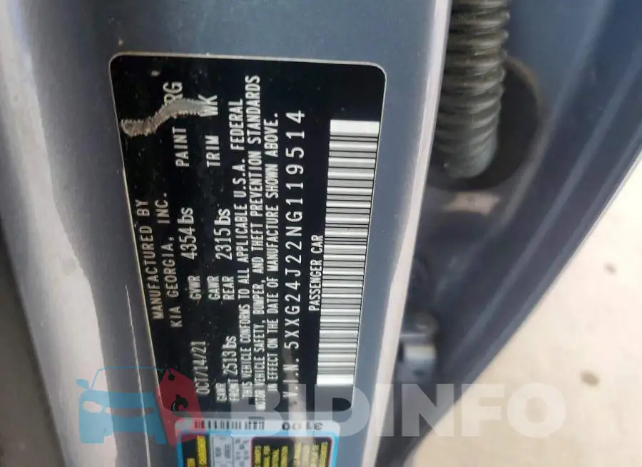 5XXG24J22NG119514 Photo# 12