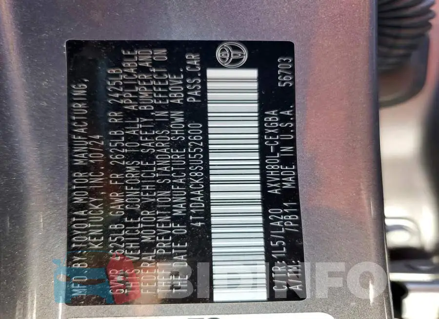4T1DAACK8SU552600 Photo# 13