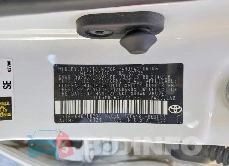 5YFB4MDE6SP344533 Photo# 12