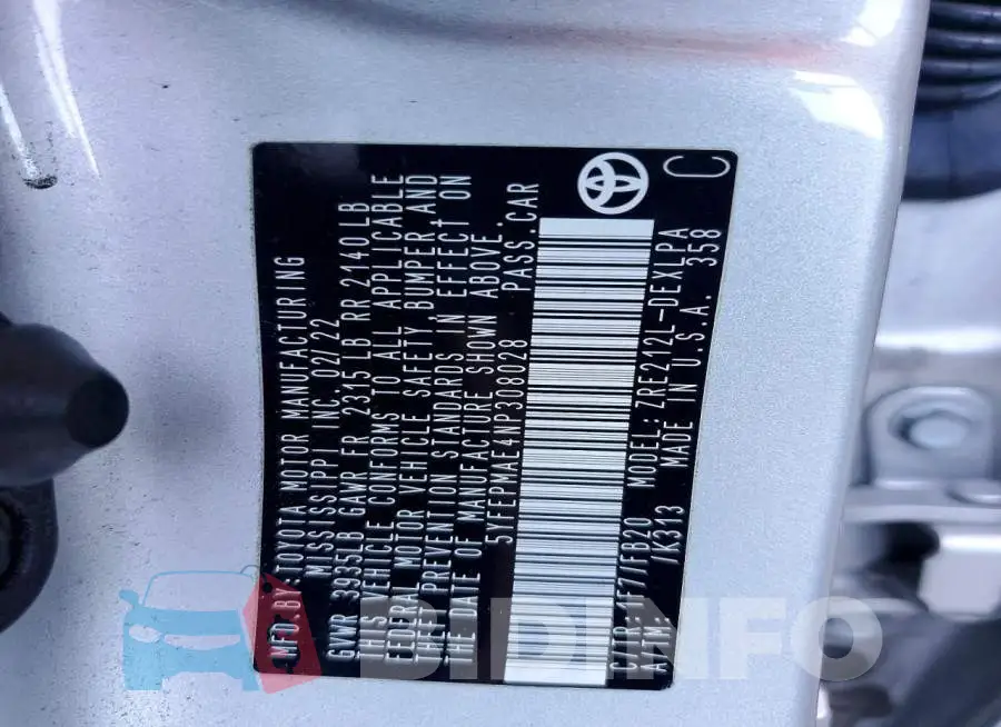 5YFEPMAE4NP308028 Photo# 13