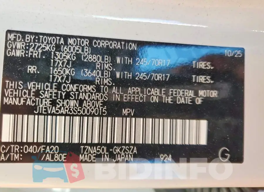 JTEVA5AR3S5009015 Photo# 13