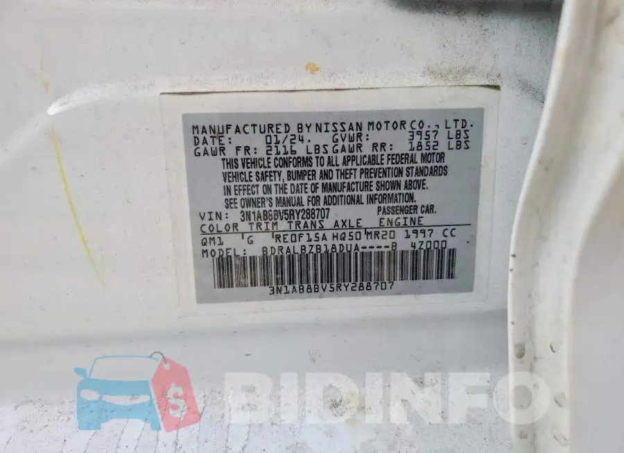3N1AB8BV5RY288707 Photo# 12