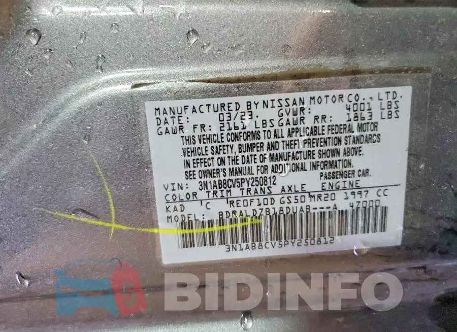 3N1AB8CV5PY250812 Photo# 13