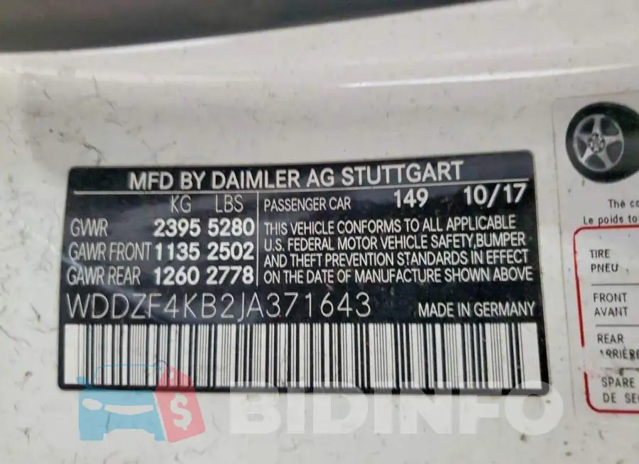 WDDZF4KB2JA371643 Photo# 13