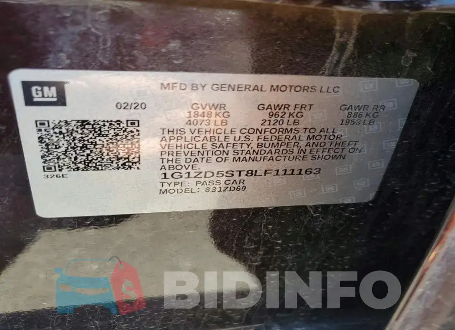 1G1ZD5ST8LF111163 Photo# 12