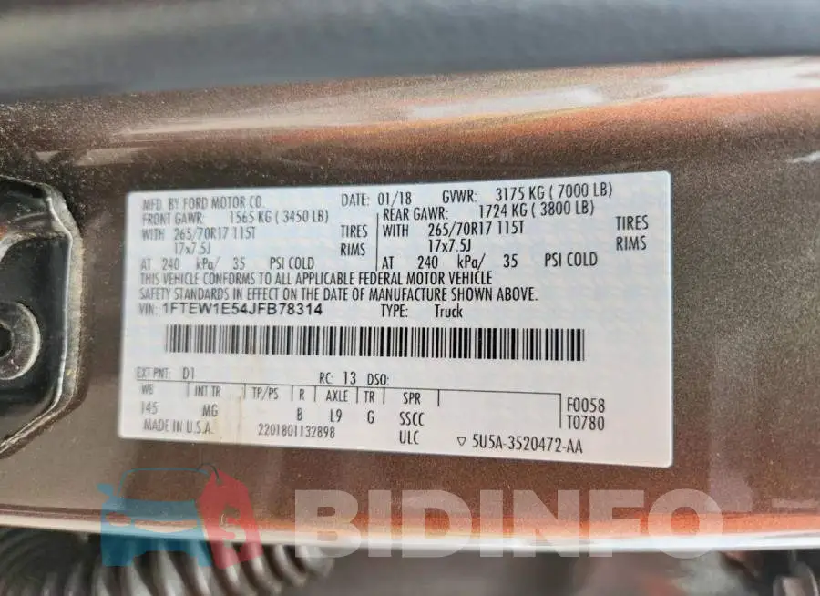 1FTEW1E54JFB78314 Photo# 12
