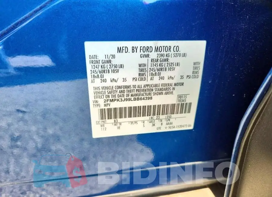 2FMPK3J99LBB64398 Photo# 13