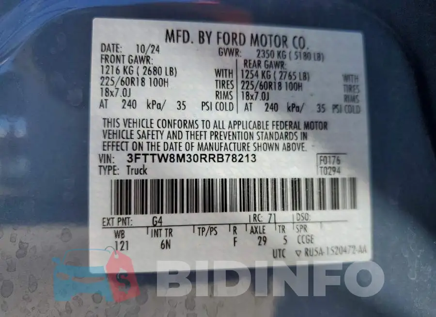 3FTTW8M30RRB78213 Photo# 13