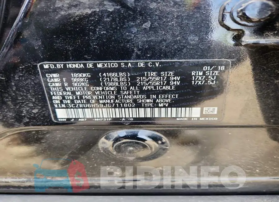 3CZRU6H59JG711802 Photo# 13
