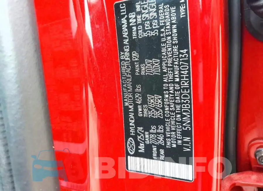 5NMJB3DE1RH407134 Photo# 14