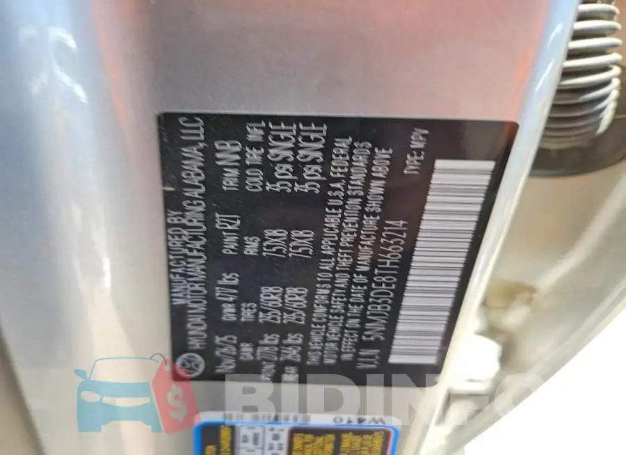 5NMJB3DE8TH663214 Photo# 12