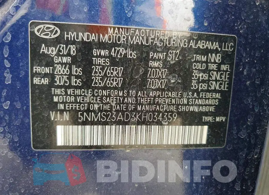 5NMS23AD3KH034359 Photo# 12