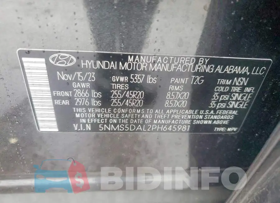 5NMS5DAL2PH645981 Photo# 13