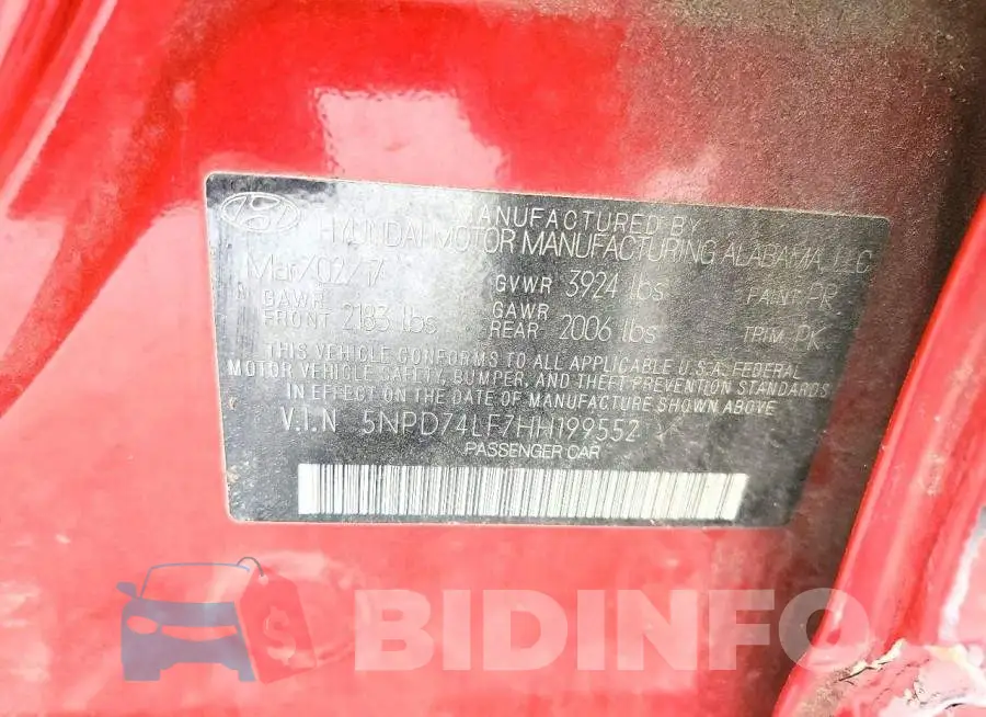 5NPD74LF7HH199552 Photo# 12