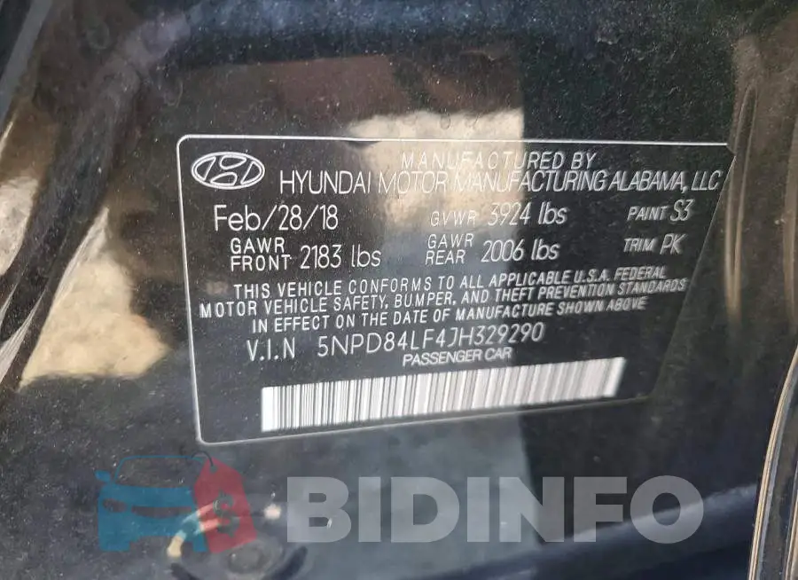 5NPD84LF4JH329290 Photo# 12