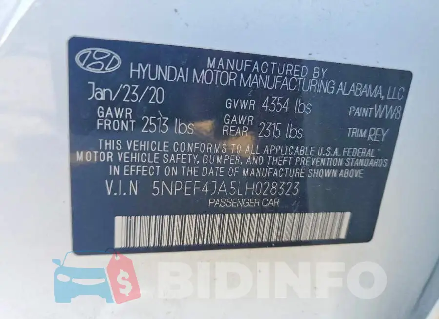 5NPEF4JA5LH028323 Photo# 12