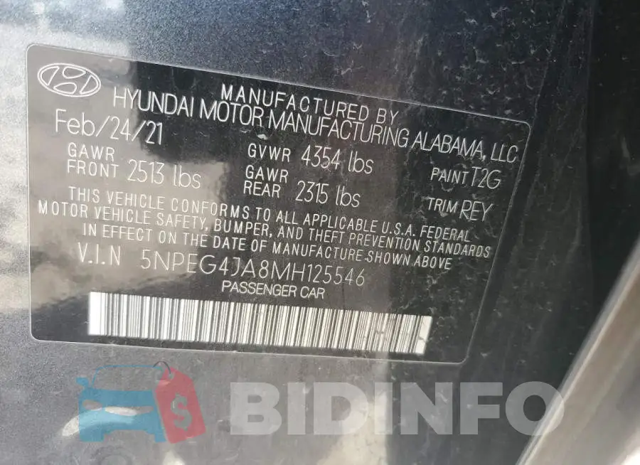 5NPEG4JA8MH125546 Photo# 12