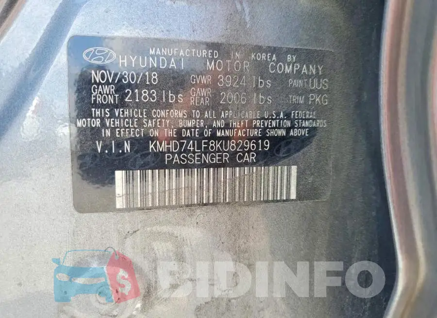 KMHD74LF8KU829619 Photo# 12