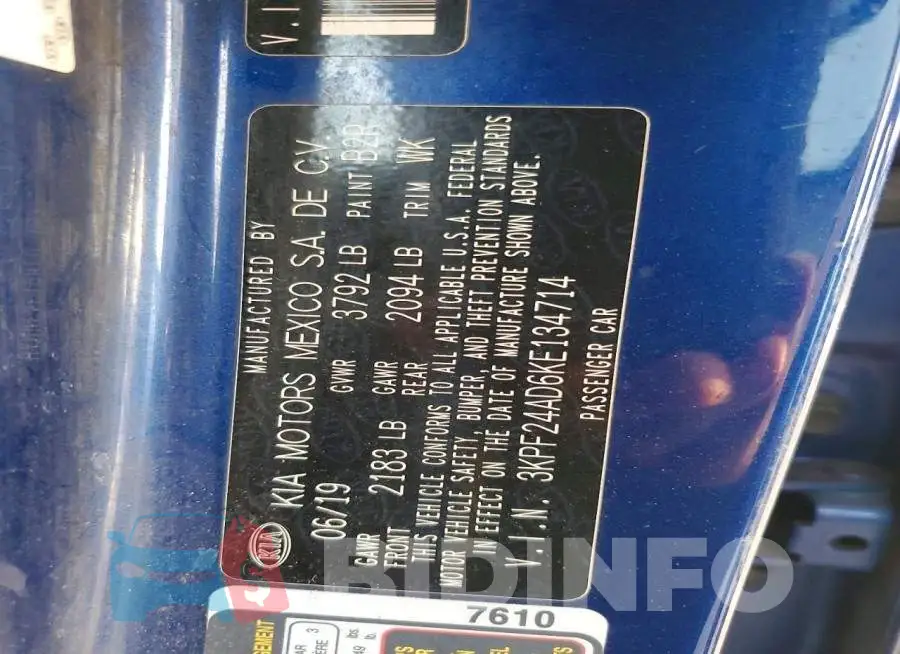 3KPF24AD6KE134714 Photo# 12