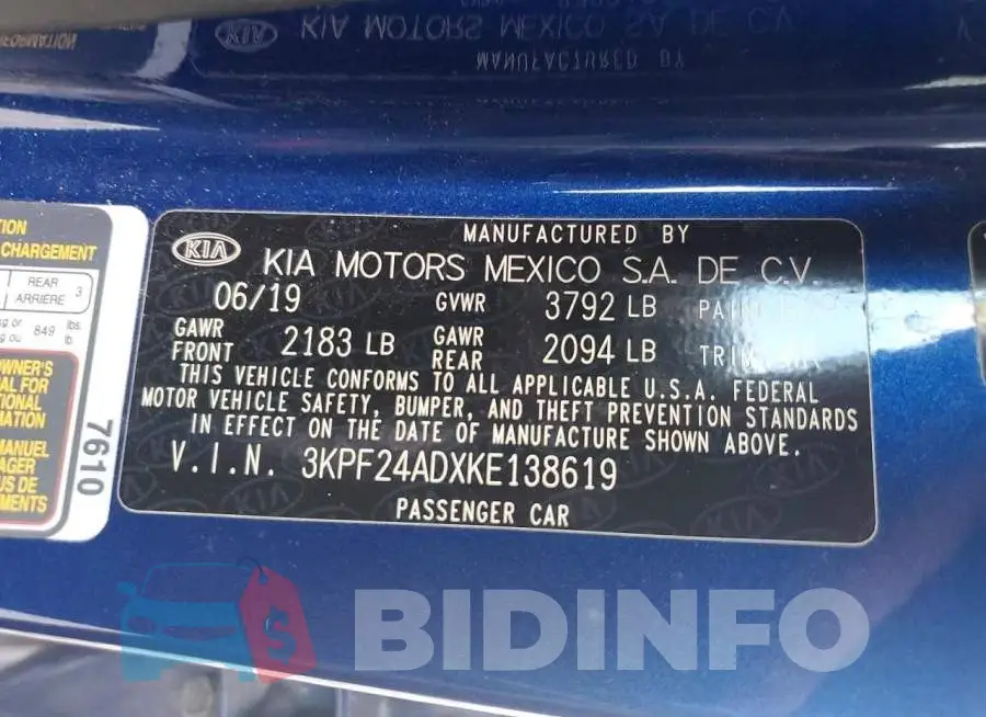 3KPF24ADXKE138619 Photo# 12