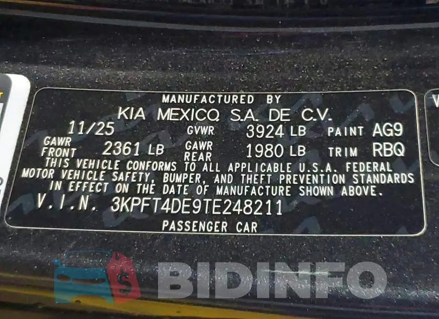 3KPFT4DE9TE248211 Photo# 13