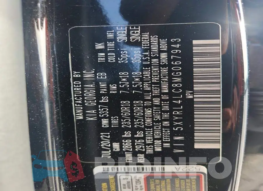 5XYRL4LC8MG067943 Photo# 14