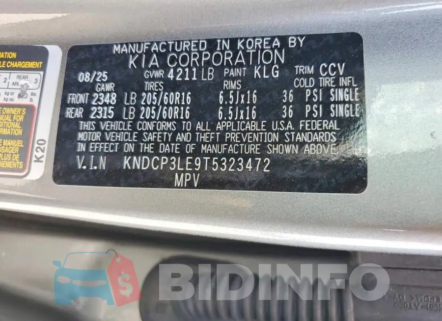 KNDCP3LE9T5323472 Photo# 14