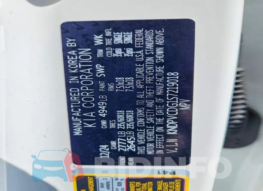 KNDPVCDG1S7219018 Photo# 12