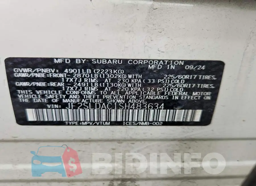 JF2SLDAC1SH483634 Photo# 13