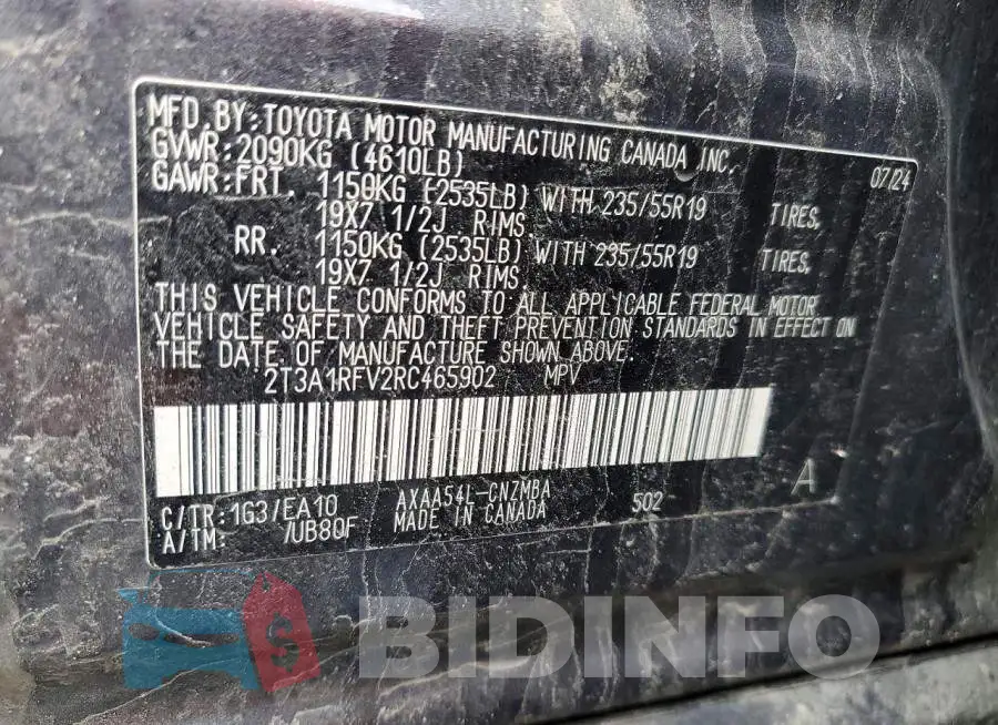 2T3A1RFV2RC465902 Photo# 12