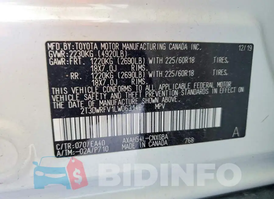 2T3DWRFV1LW063146 Photo# 12