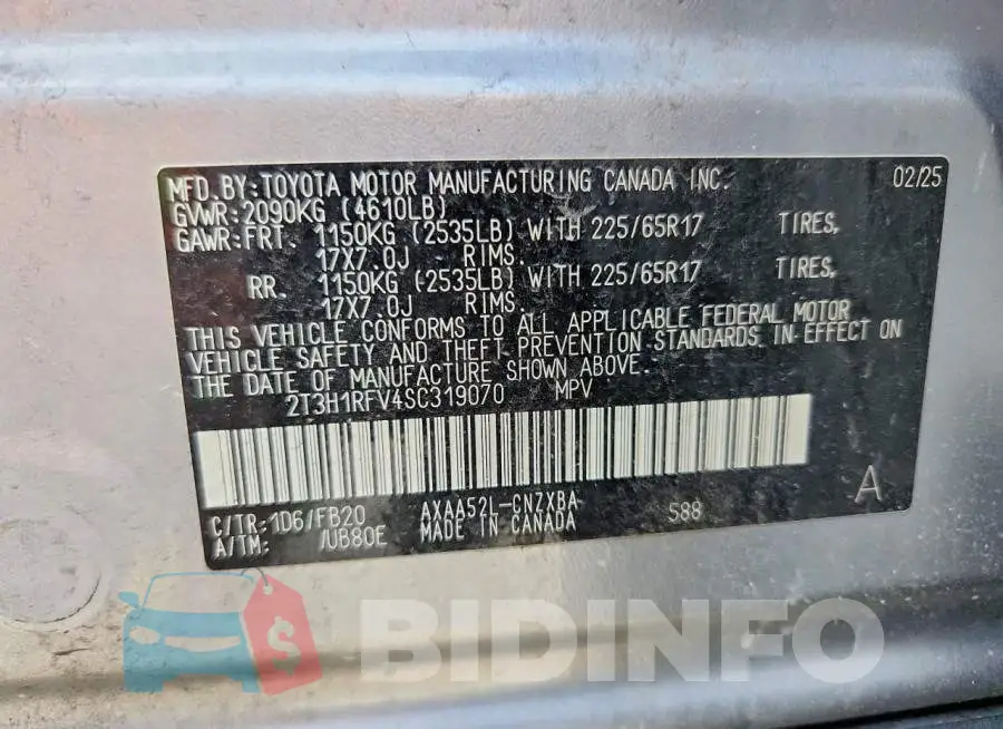 2T3H1RFV4SC319070 Photo# 13