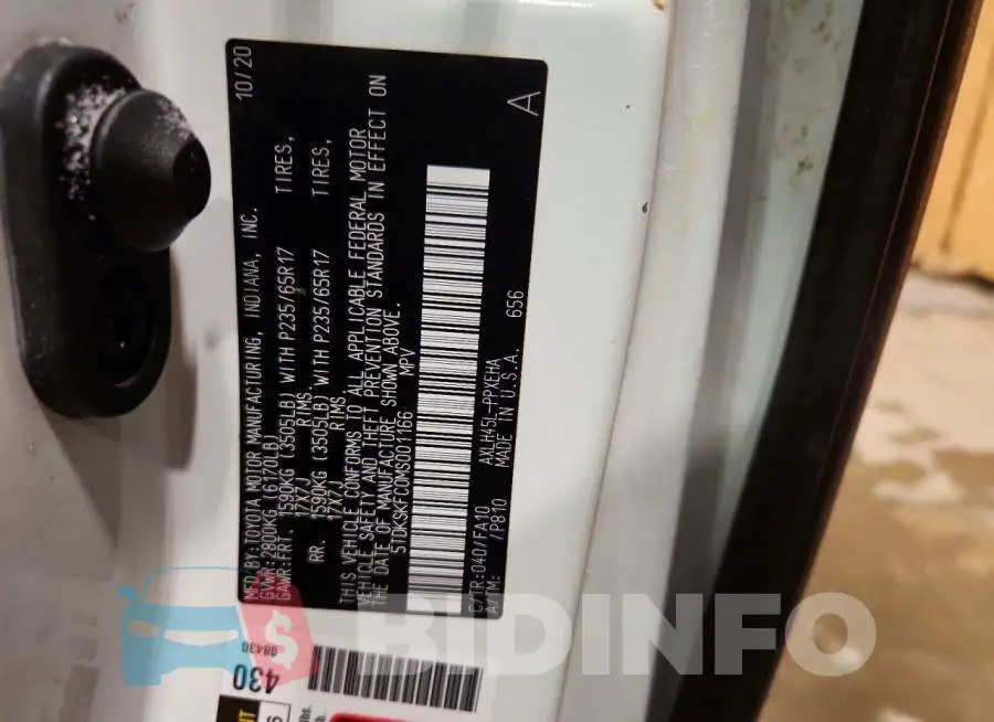5TDKSKFC0MS001166 Photo# 13