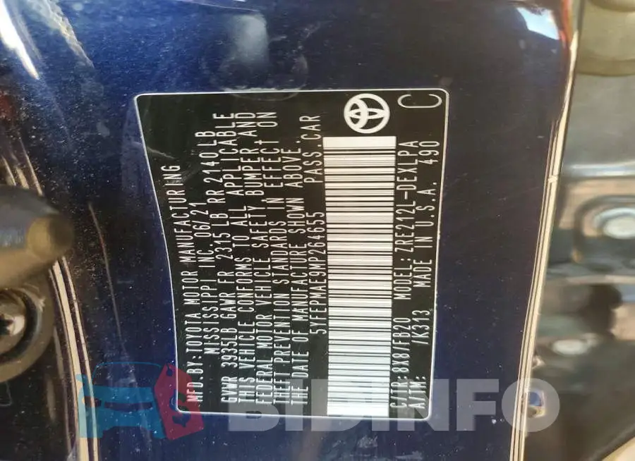 5YFEPMAE9MP264655 Photo# 12