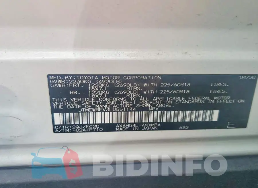 JTMEWRFV3LD551144 Photo# 13