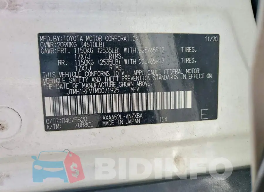 JTMH1RFV1MD071925 Photo# 14
