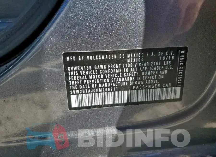 3VW2B7AJ0HM266711 Photo# 12