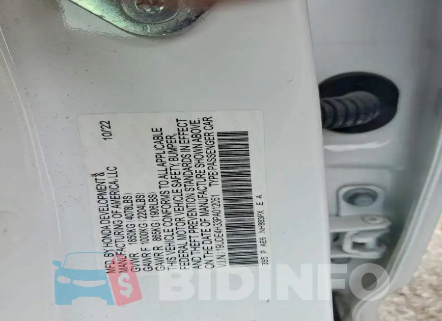 19UDE4H33PA012061 Photo# 12