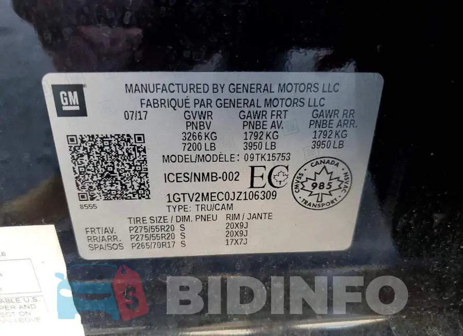 1GTV2MEC0JZ106309 Photo# 13