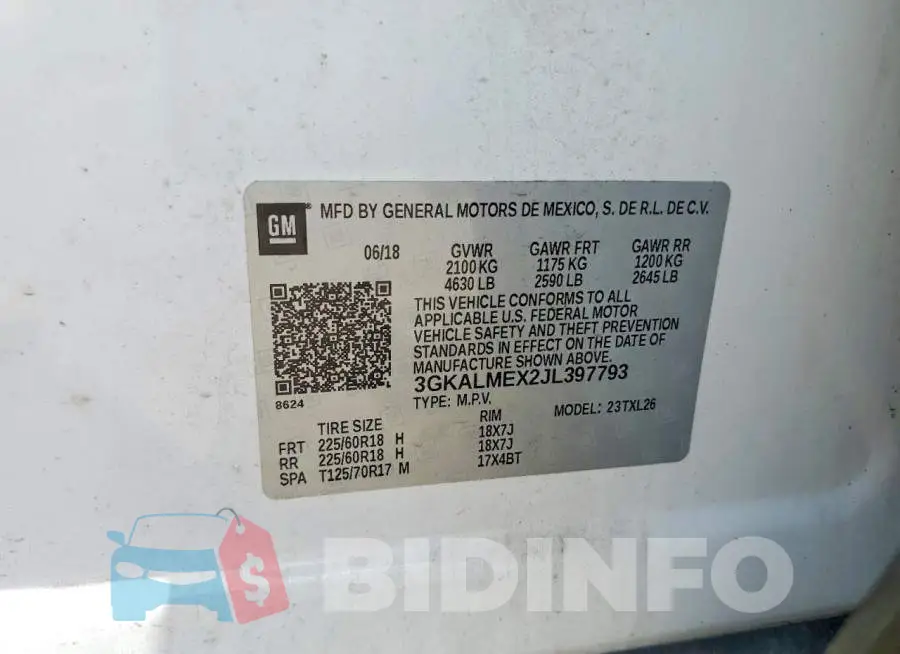 3GKALMEX2JL397793 Photo# 13