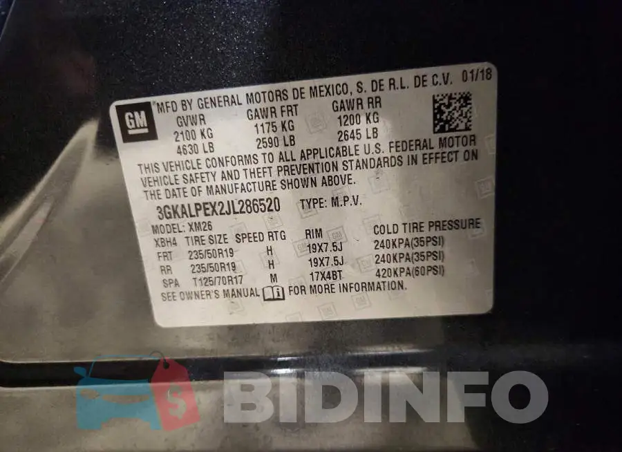 3GKALPEX2JL286520 Photo# 13
