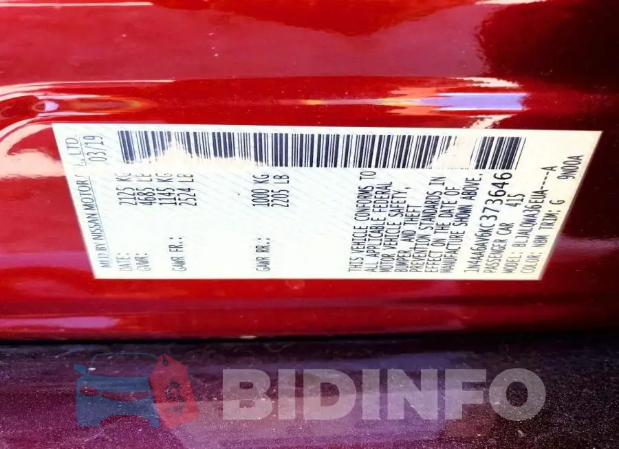 1N4AA6AV6KC373646 Photo# 12