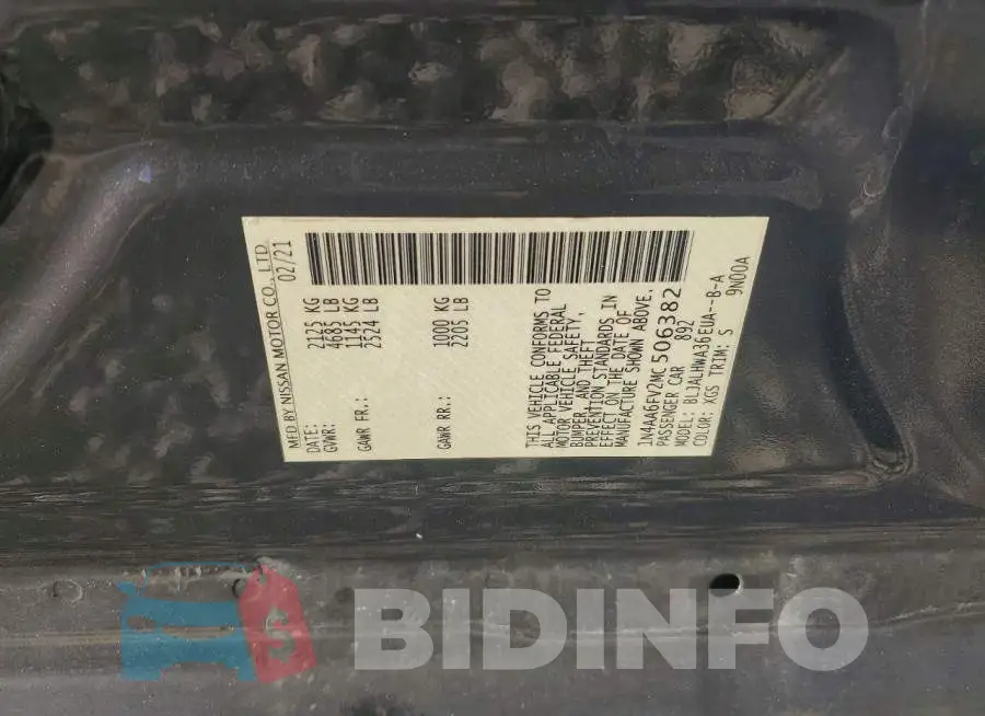 1N4AA6FV2MC506382 Photo# 13