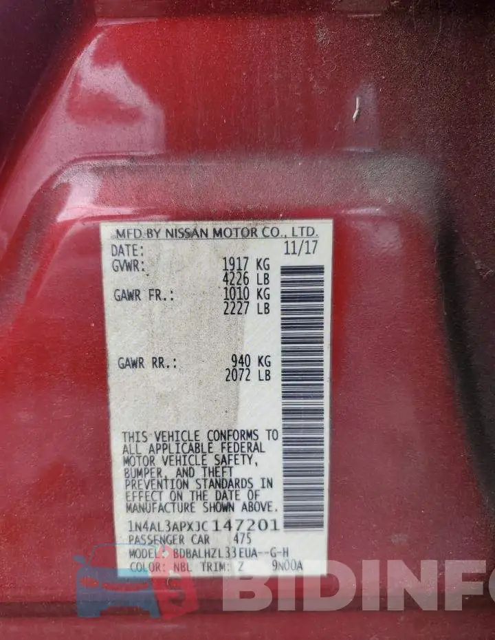 1N4AL3APXJC147201 Photo# 12